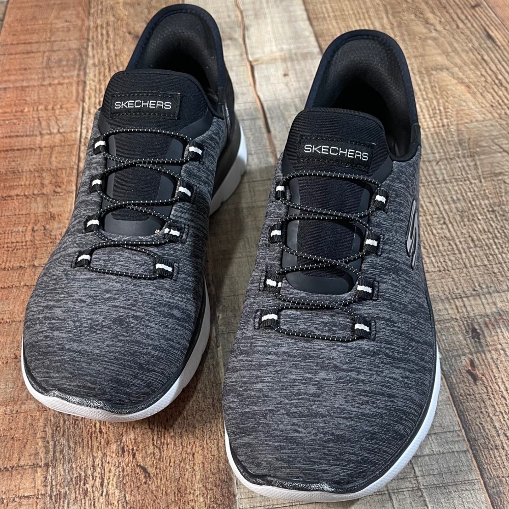 Skechers Slip-ins Summits Dazzling Haze Womens 7 Black Walking Shoes 149937